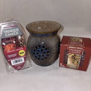 Yankee Candle Ceramic Warmer, Holiday Hearth Melts & Autumn Wreath Tea Lights